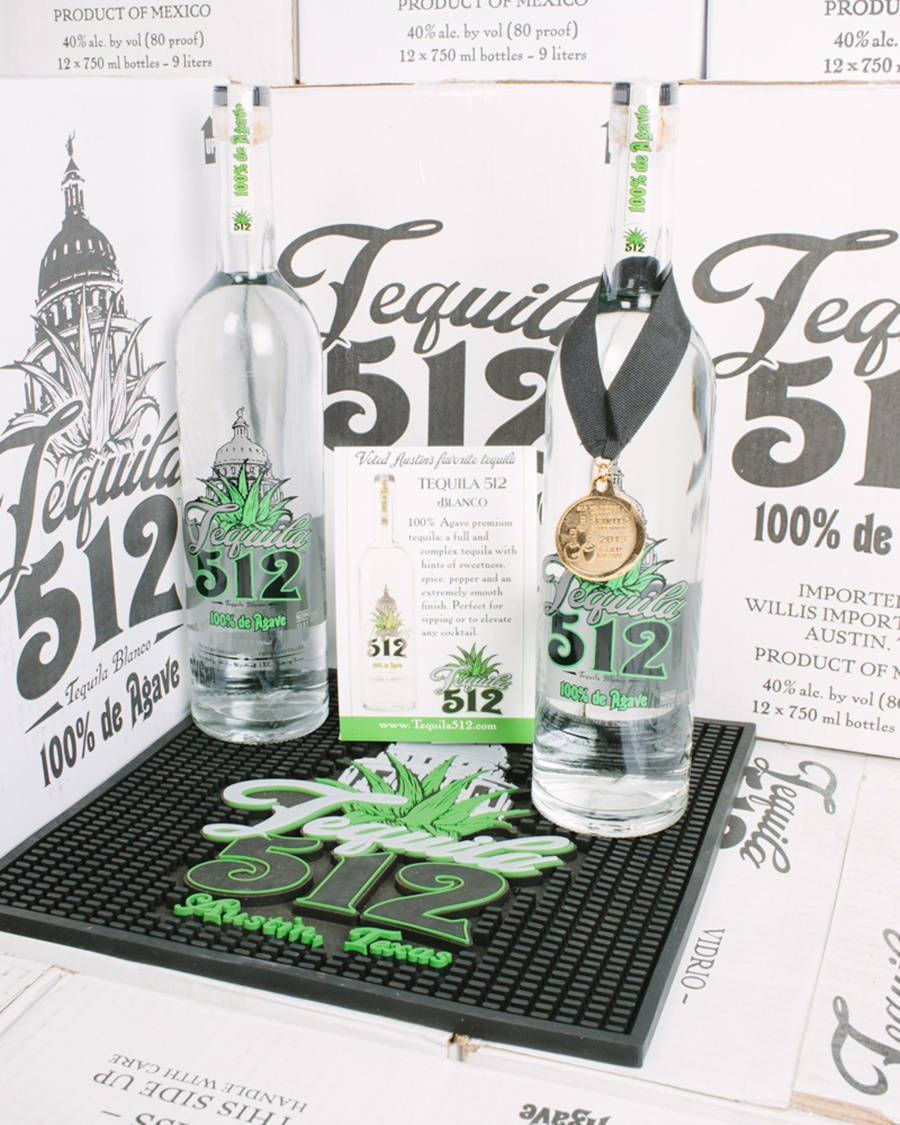 Tequila 512 Blanco Clear Bottle Background