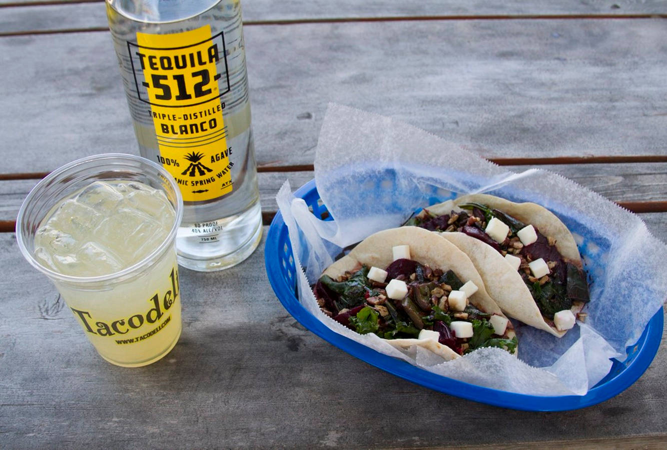 Tequila 512 Blanco Paired With Traditional Tacos Background