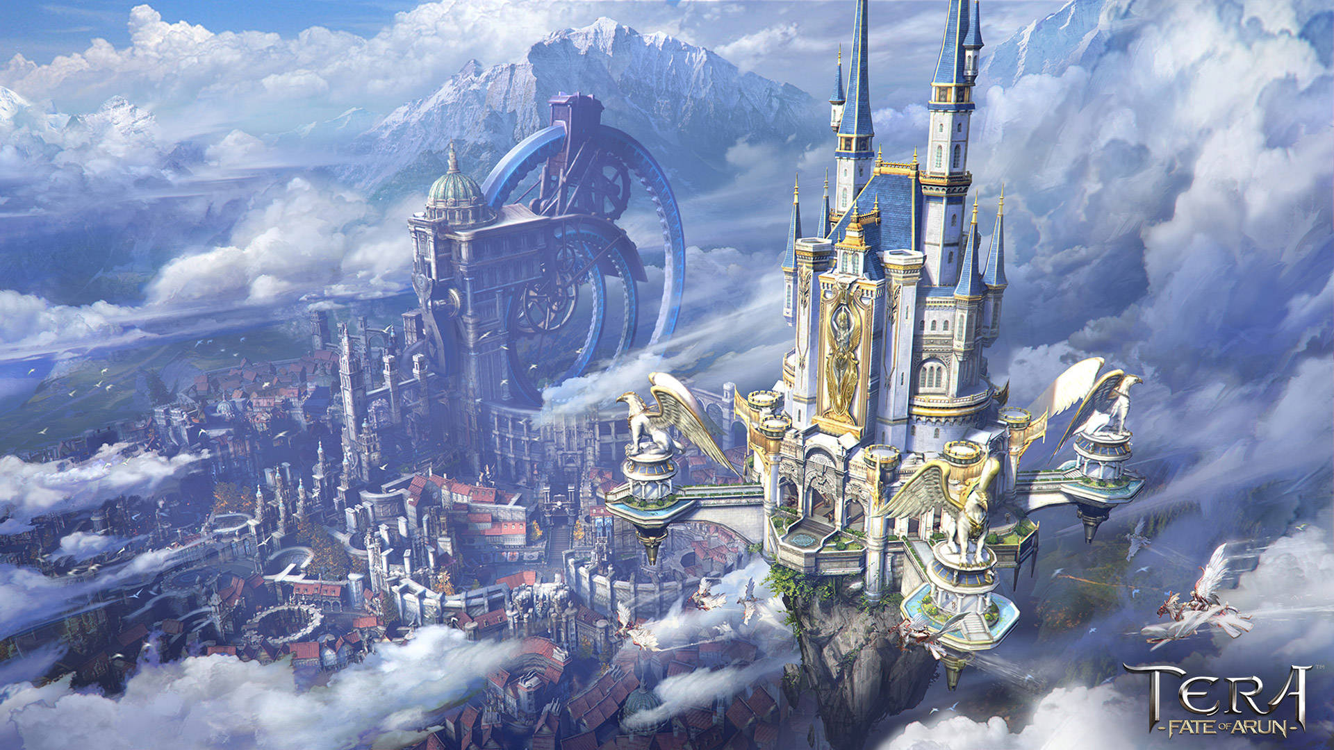 Tera Kingdom In The Sky Magnificent Castles Background