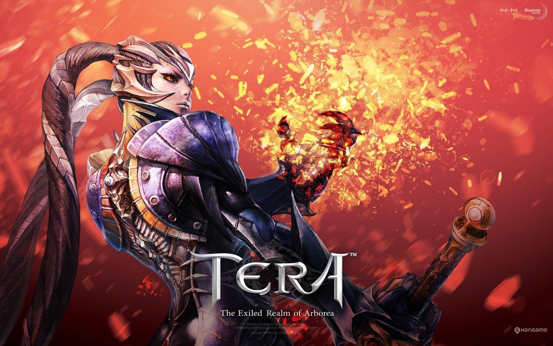 Tera Role-playing Game Cool Character In Purple Suit Background