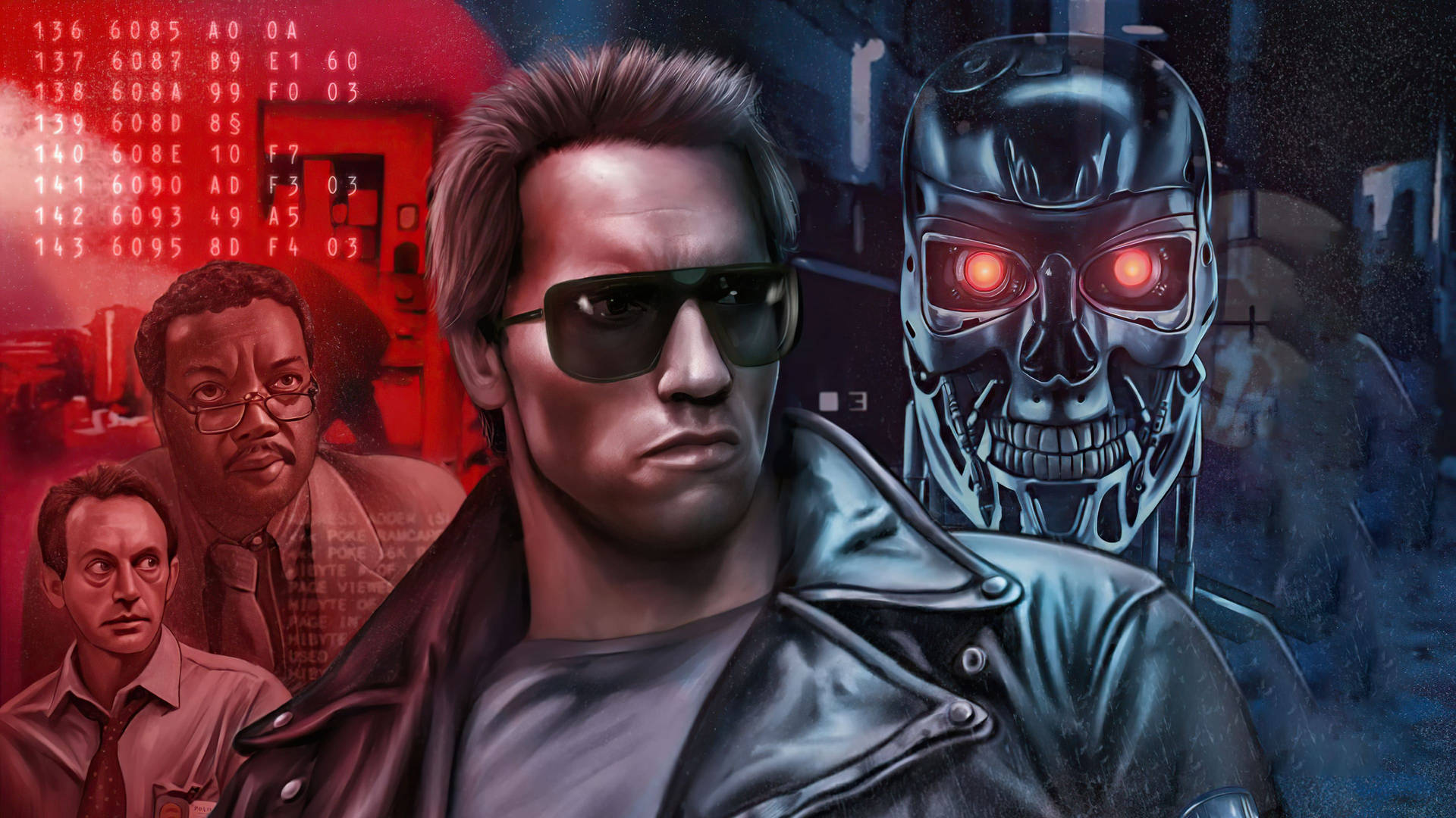 Terminator Arnold Schwarzenegger Fan Art Background