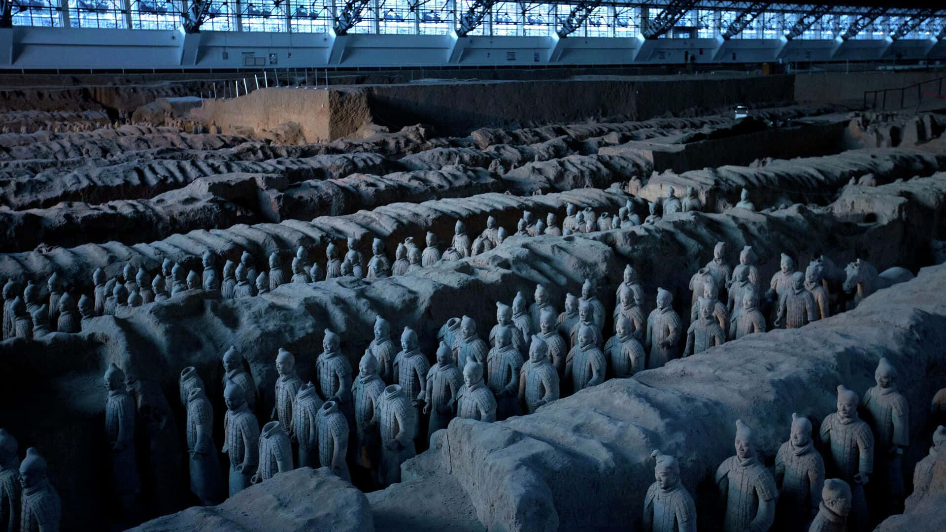 Terracotta Warriors Huge Room China Background