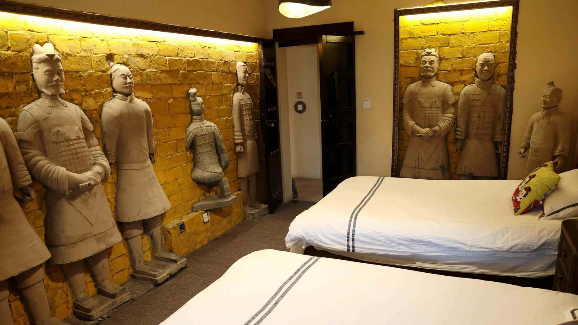 Terracotta Warriors Room Sculpture Decor Background