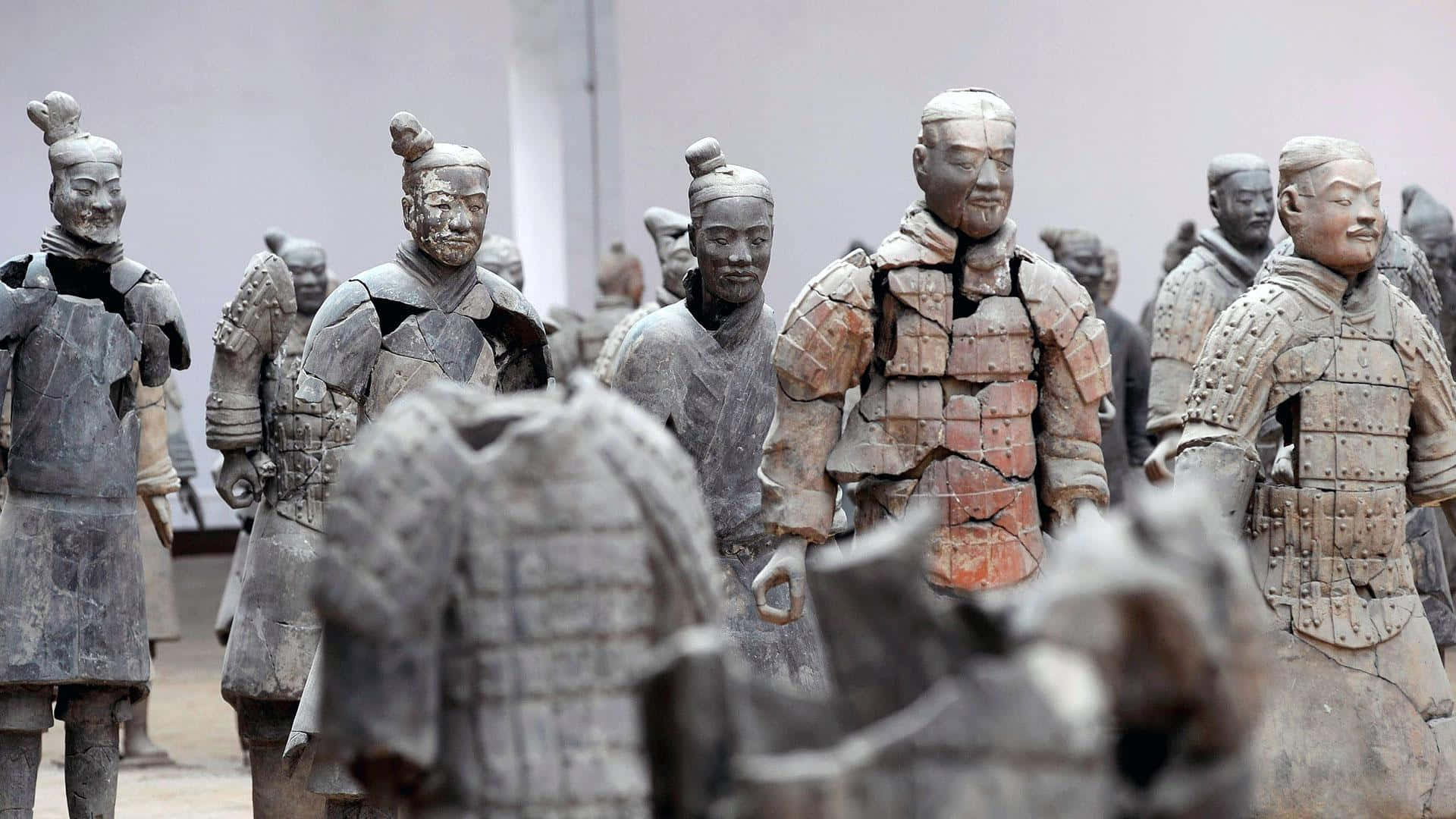 Terracotta Warriors Sculpture Army China Background