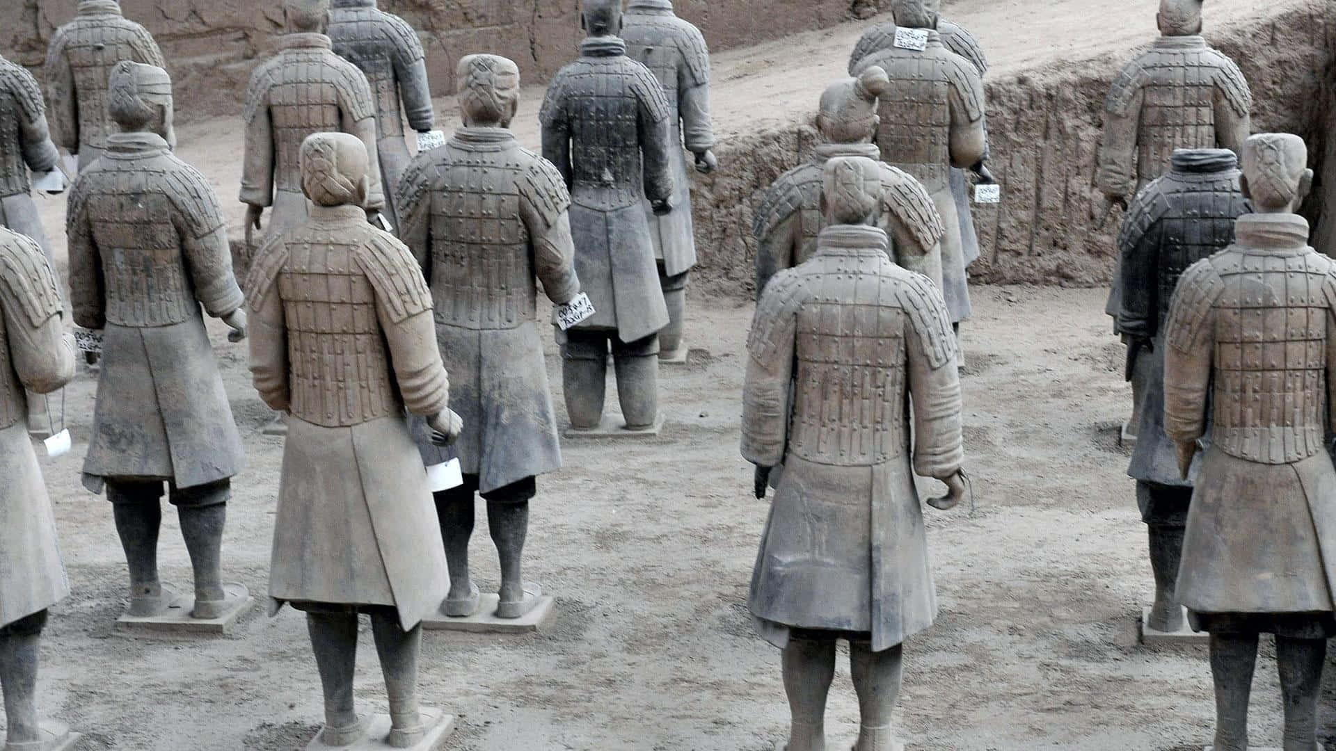 Terracotta Warriors Stone Sculpture China Background