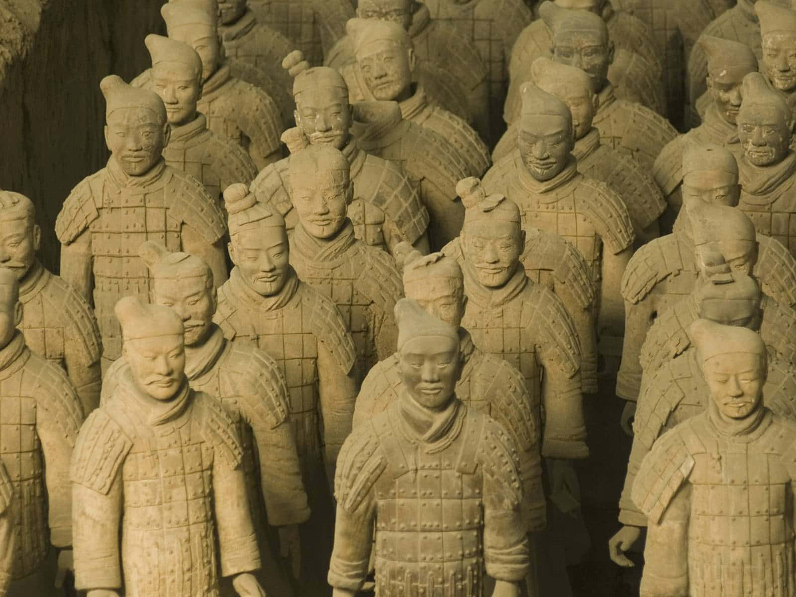 Terracotta Warriors Stone Sculpture China Background