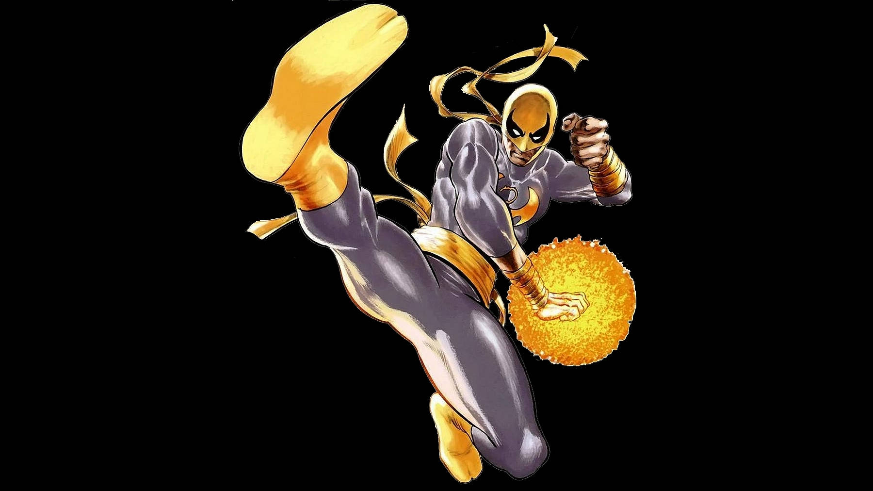 Terrific Iron Fist Flying Kick Background