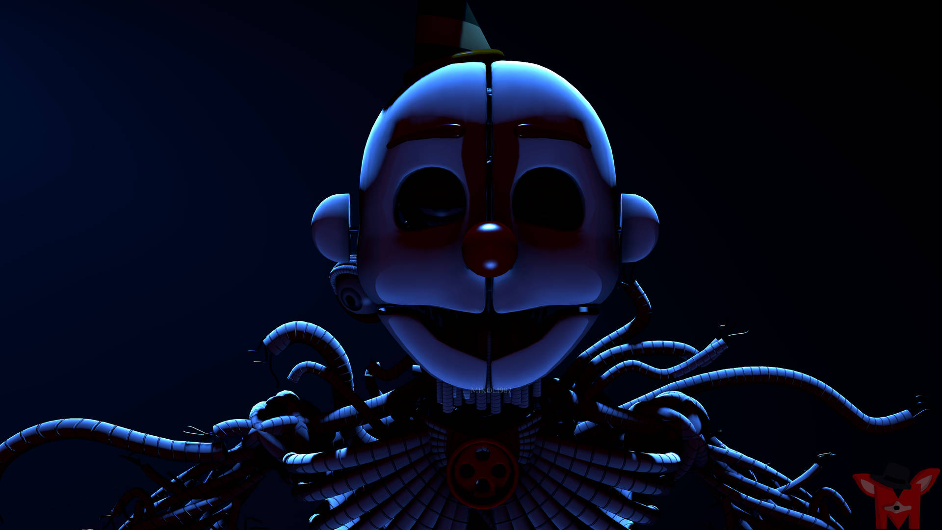 Terrifying Ennard Clown Mask Background