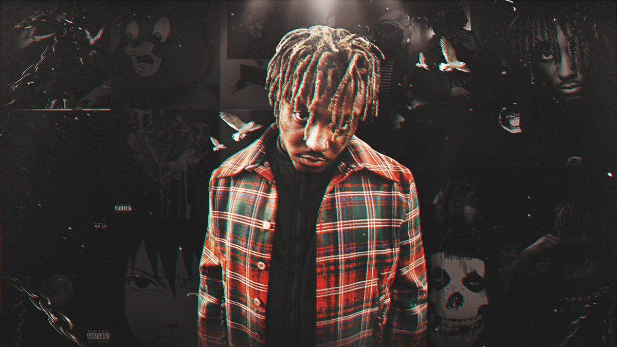 Terrifying Illustration Of Juice Wrld Cartoon Background