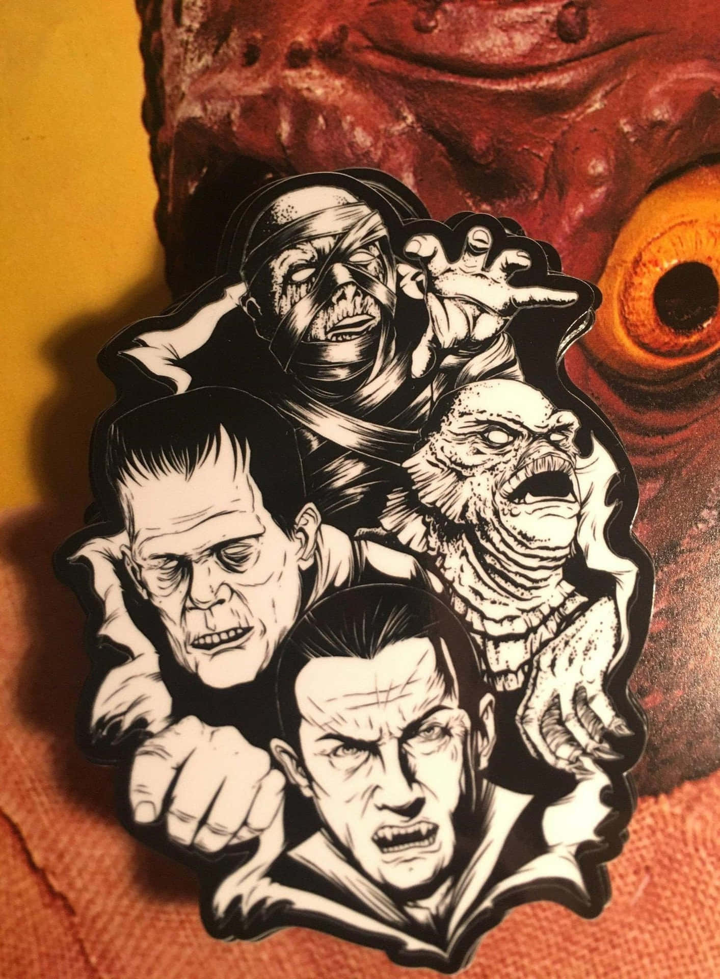 Terrifying Universal Monsters Decal Background