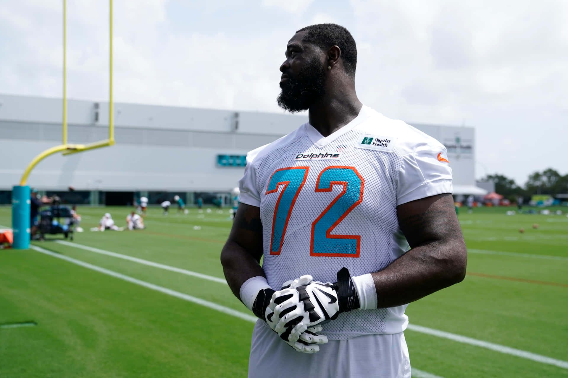 Terron Armstead Miami Dolphins Seemingly In Practice Background