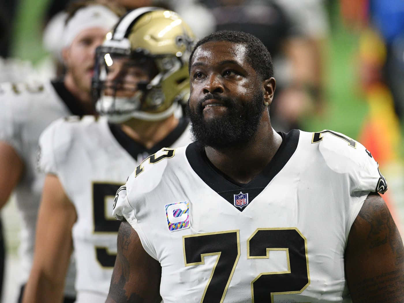 Terron Armstead New Orleans Saints Without His Helmet Background