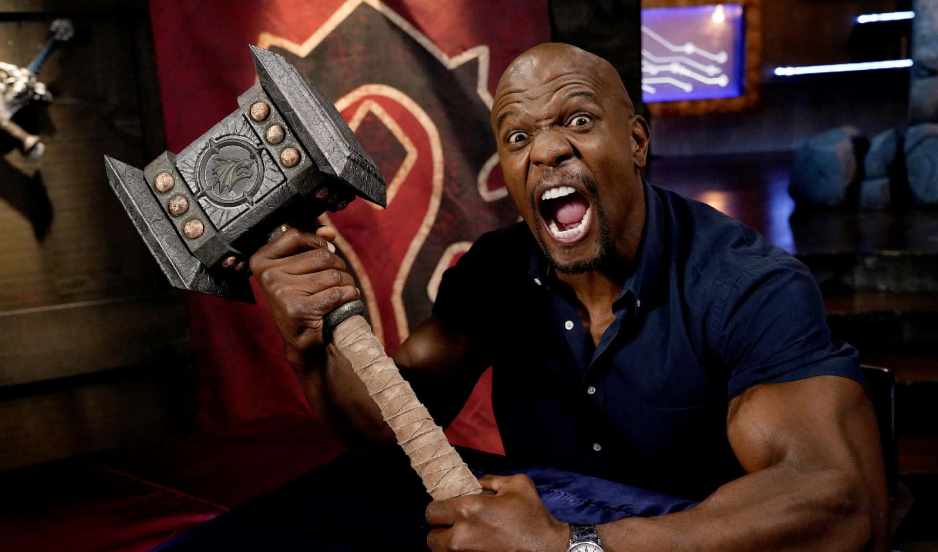 Terry Crews Showcasing Power And Determination Background