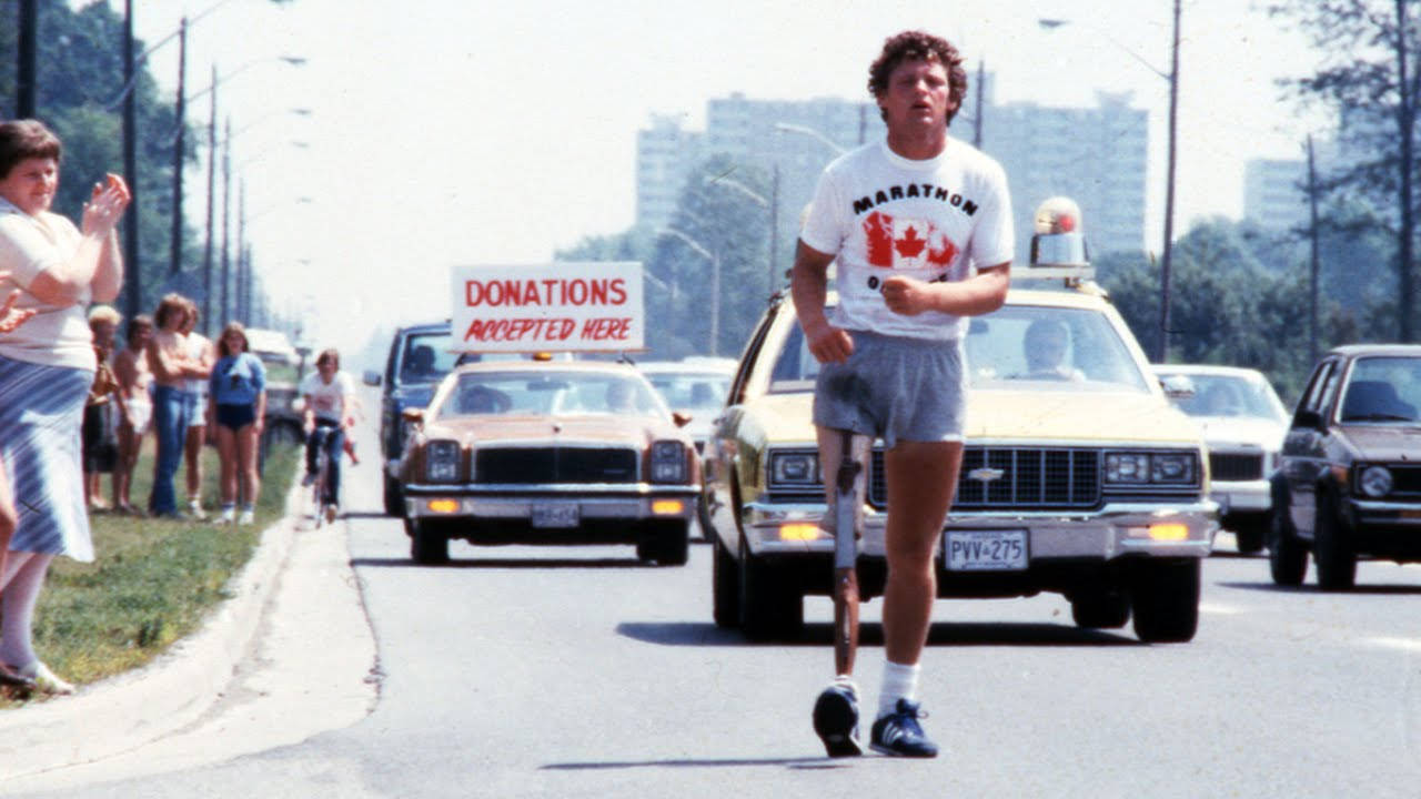 Terry Fox In City Road Background