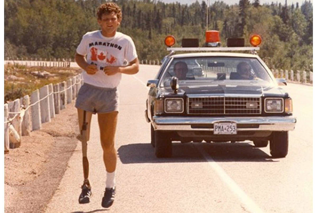 Terry Fox With Police Mobile Background