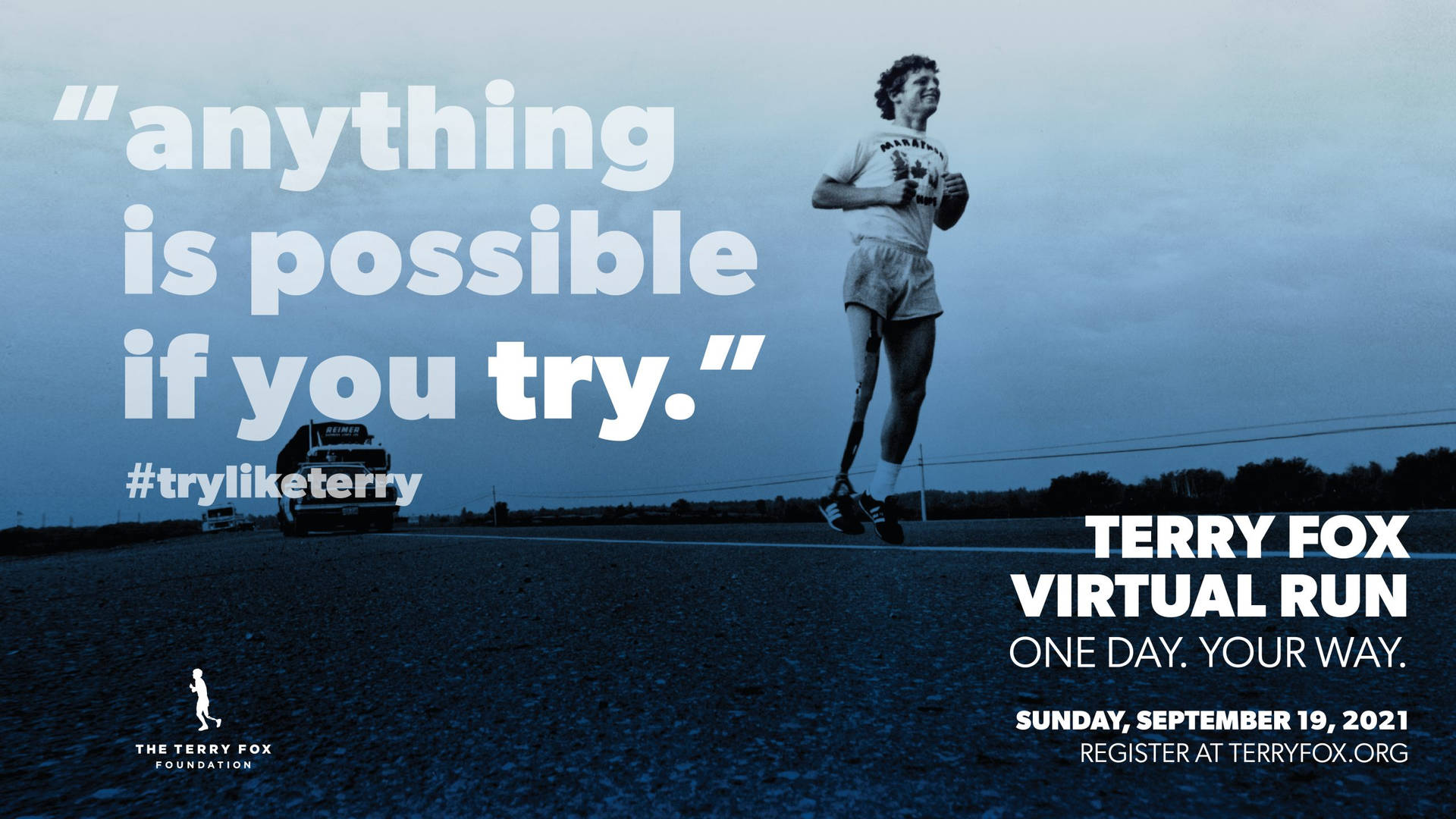 Terry Fox With Quote Cover Background