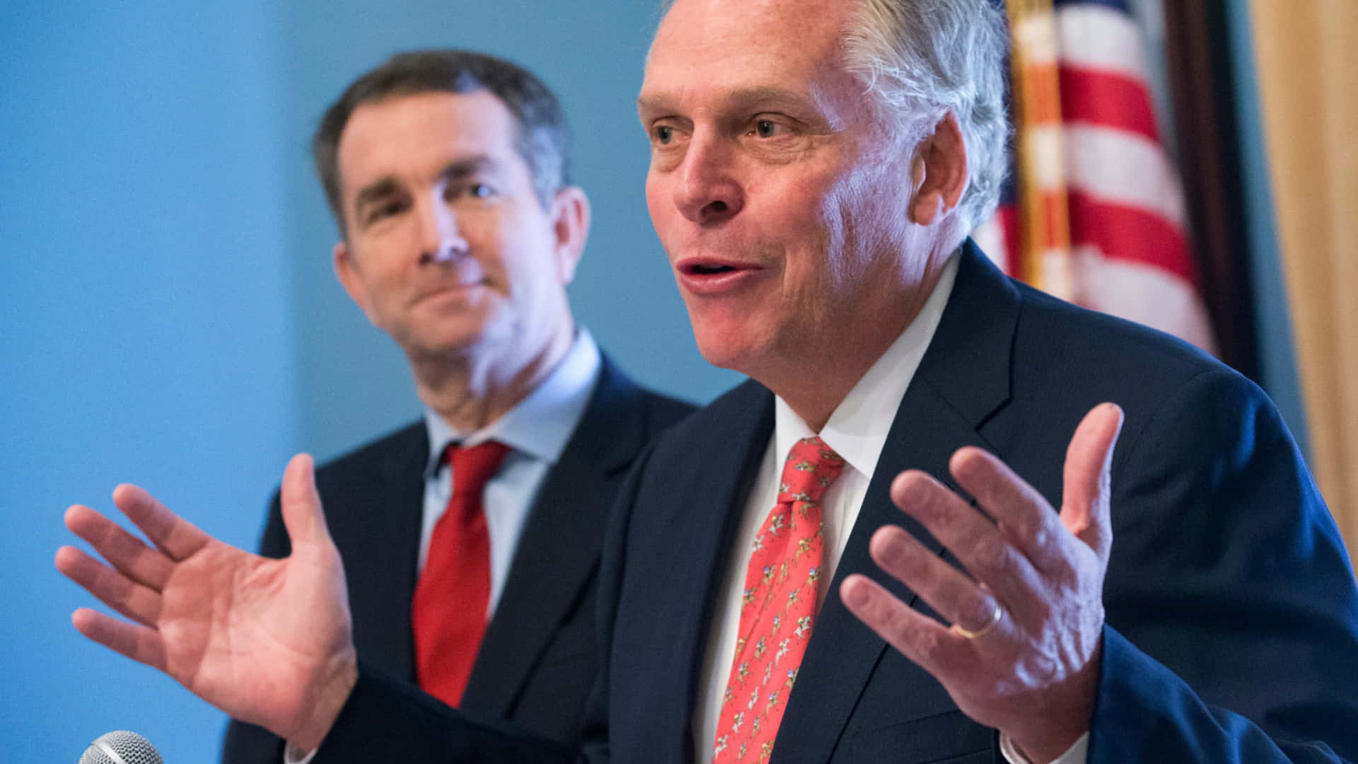 Terry Mcauliffe Alongside Ralph Northam Background