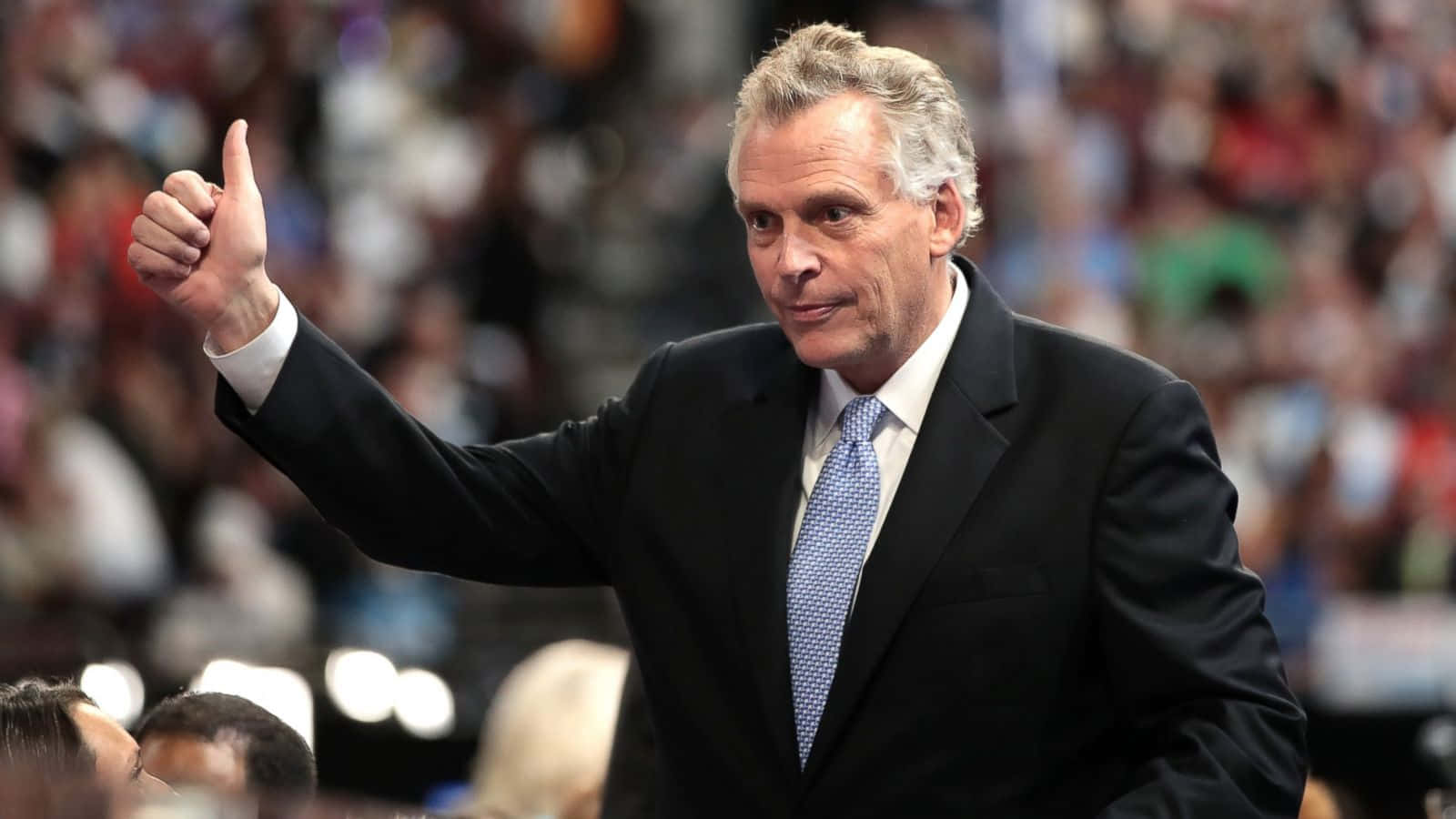 Terry Mcauliffe Offering Thumbs Up Gesture Background