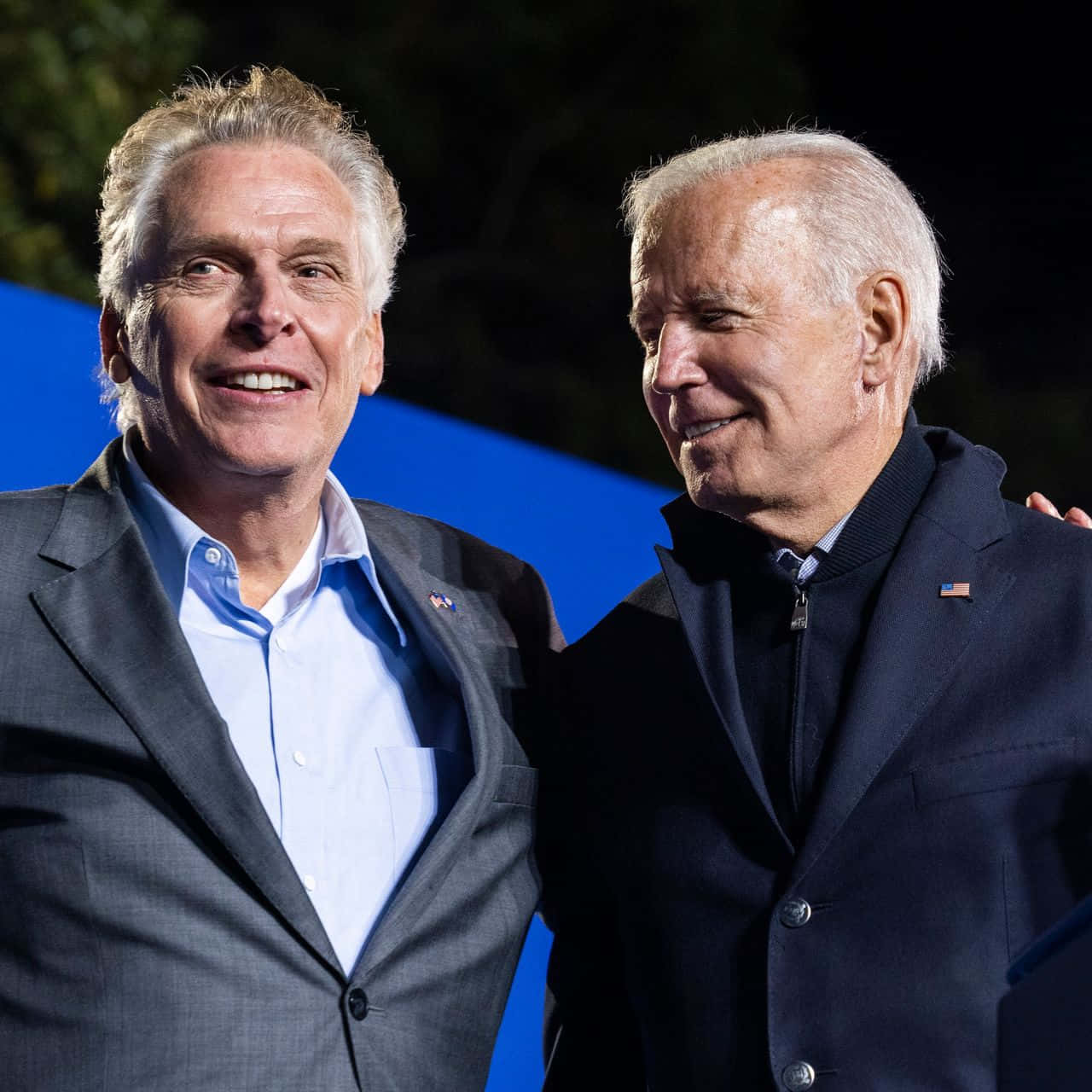 Terry Mcauliffe With Joe Biden Background