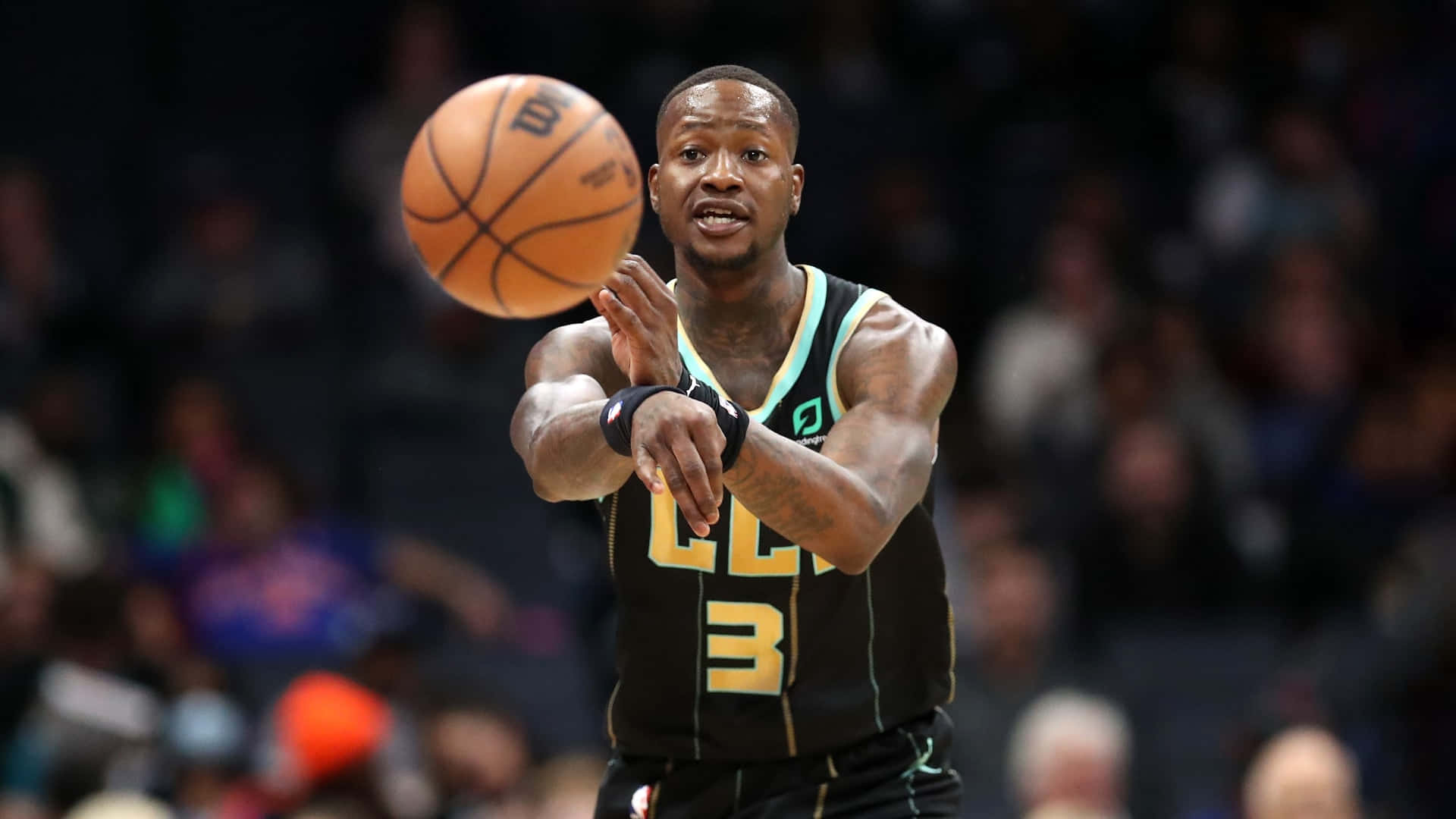 Terry Rozier Black Charlotte Hornets Jersey Background