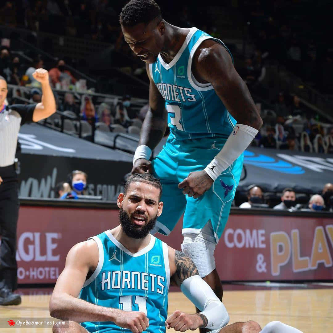 Terry Rozier Hyped With His Teammate Cody Martin Background