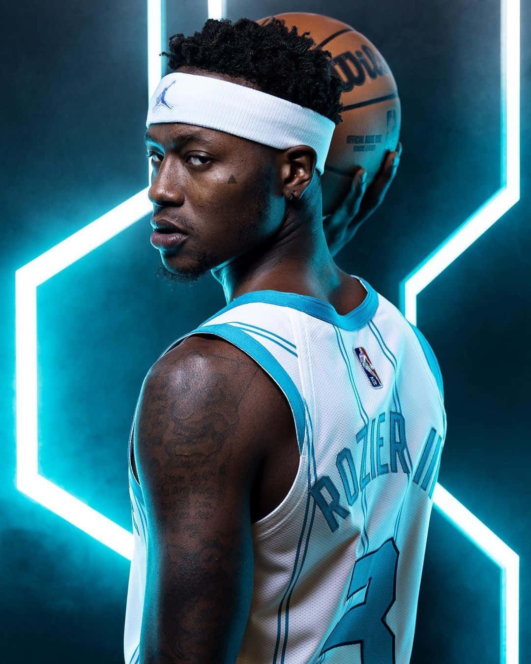 Terry Rozier Neon Fanart Poster Charlotte Hornets Background