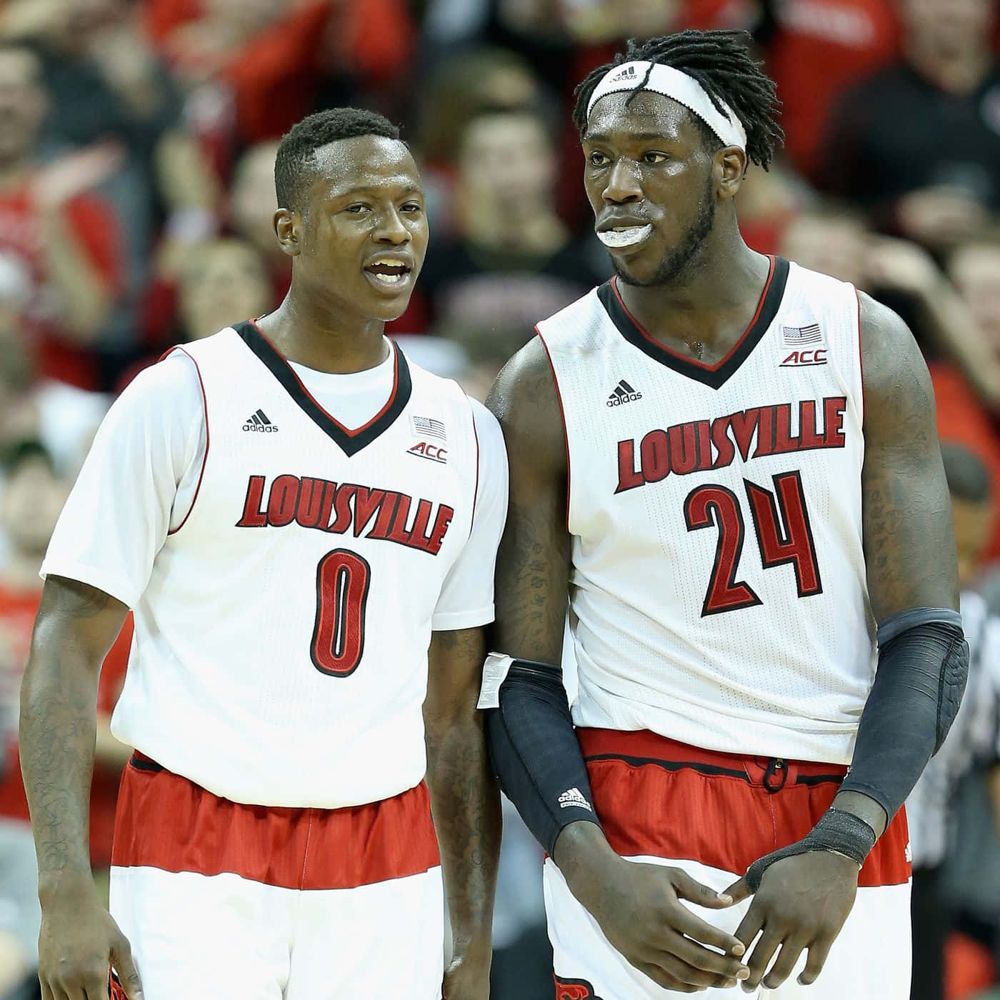 Terry Rozier With Louisville Cardinals Teammate Background