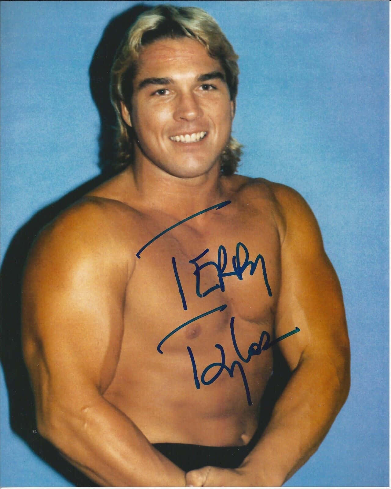 Terry Taylor Flexing His Arm Background