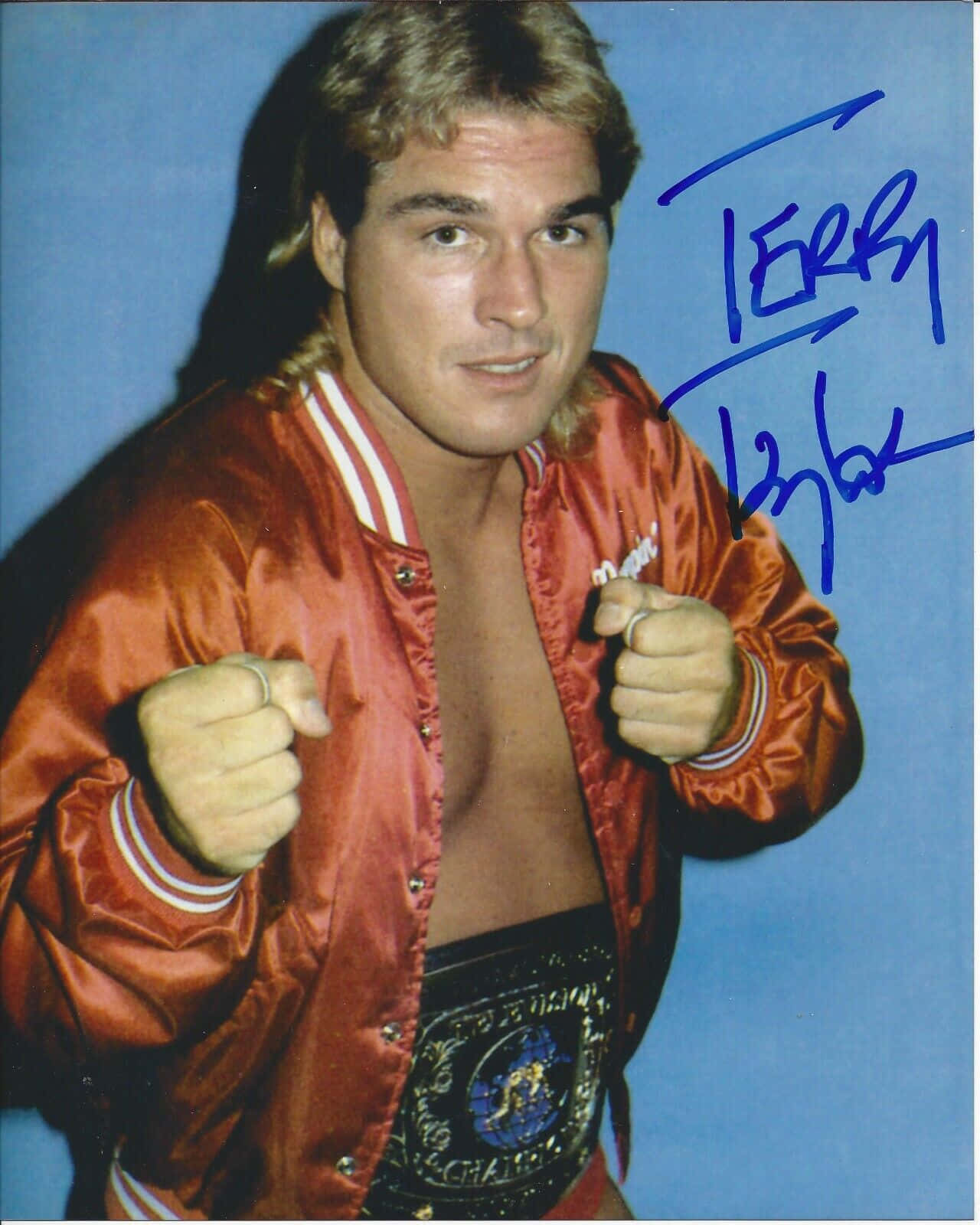 Terry Taylor Posing With Boxing Gloves Background