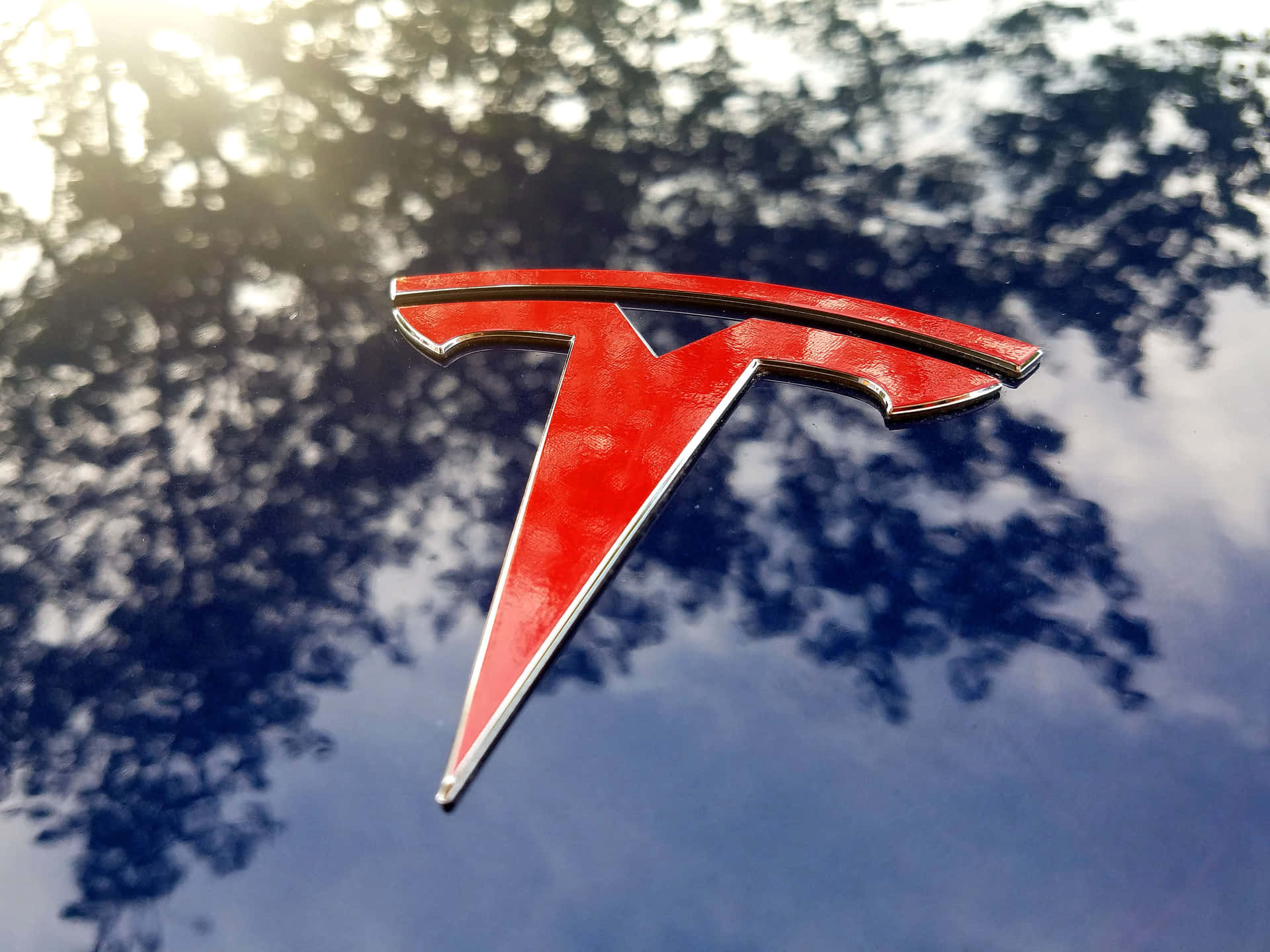 Tesla Logo In High Resolution Background