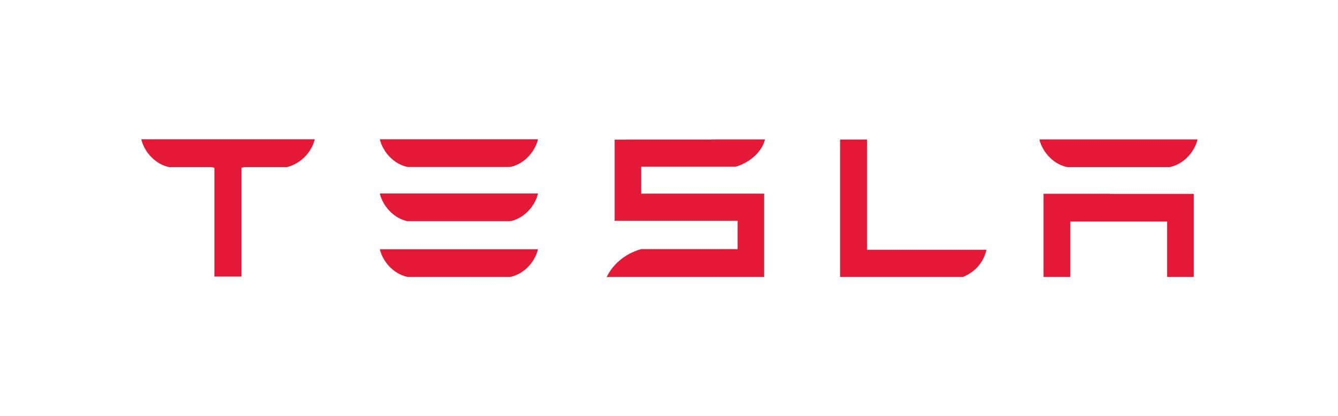 Tesla Logo On A White Background Background