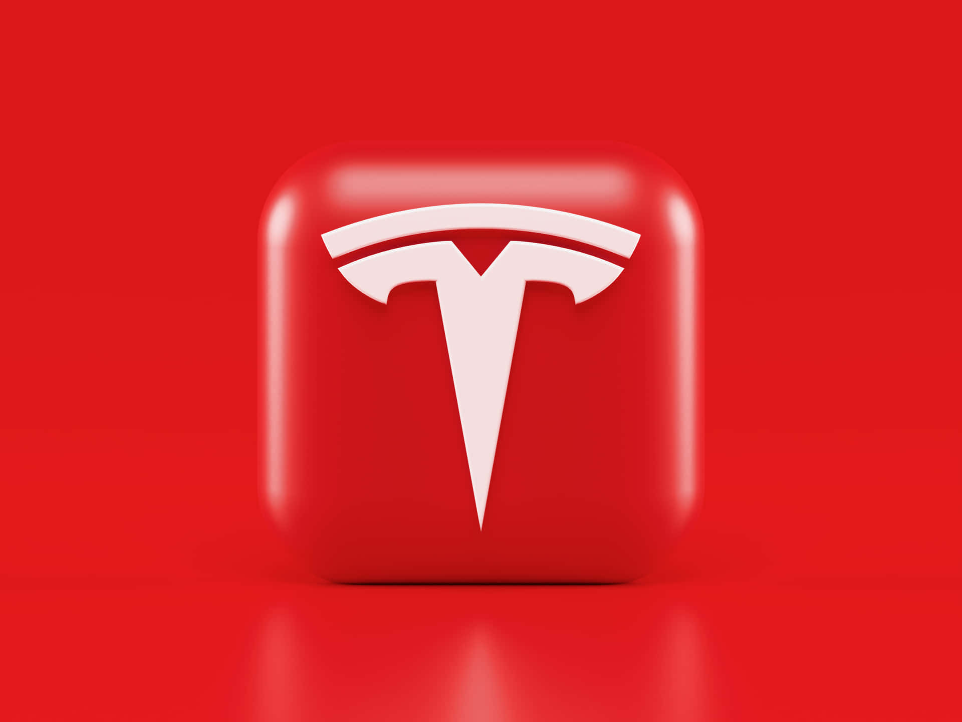 Tesla Logo With Colorful Lights Background