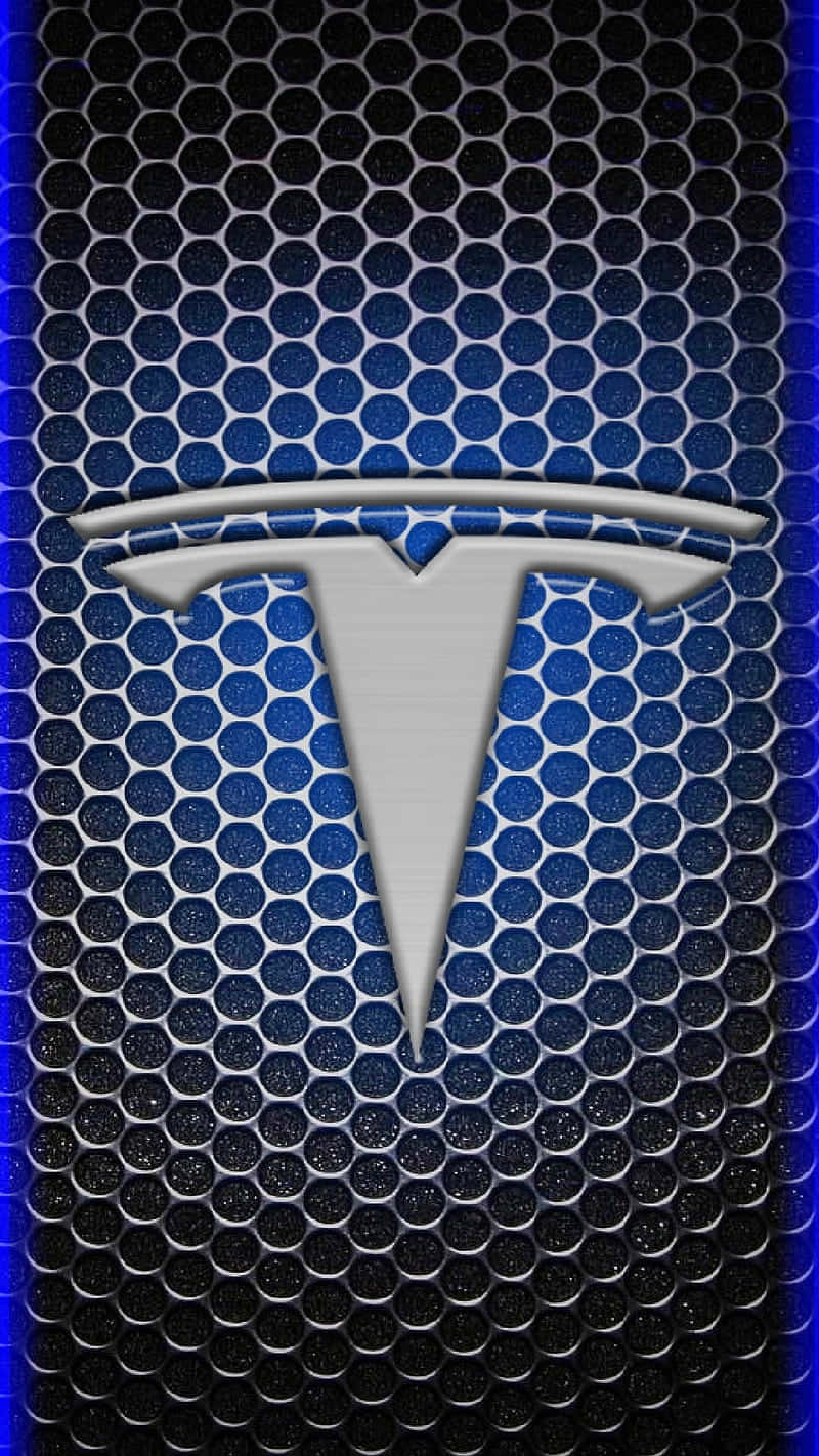 Tesla Logo With Geometric Shapes Background