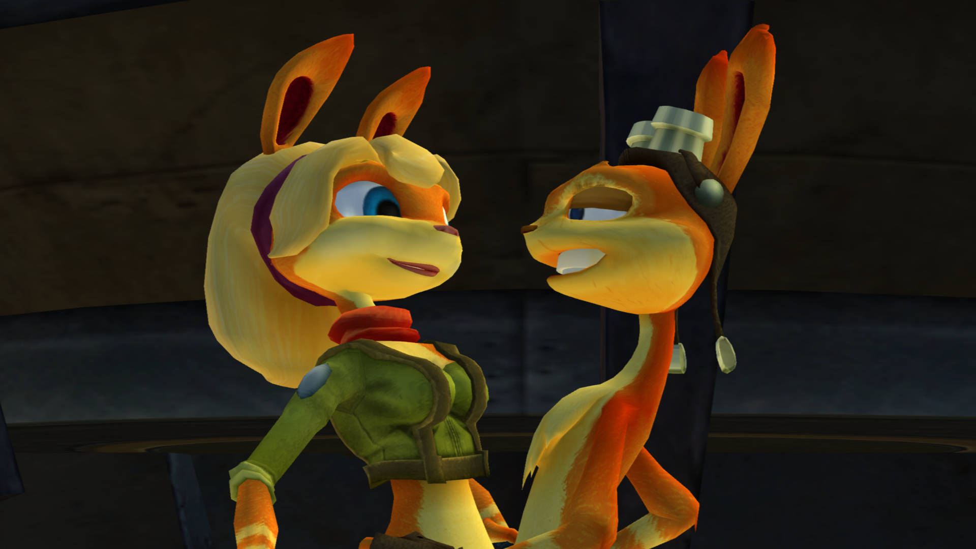 Tess With Daxter In Jak 3 Background