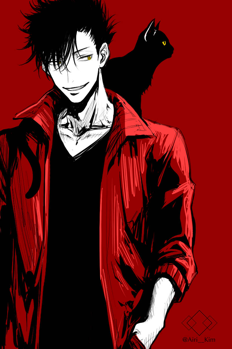 Tetsuro Kuroo Red Cool Guy Background