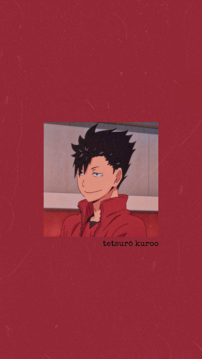 Tetsuro Kuroo Red Portrait Background
