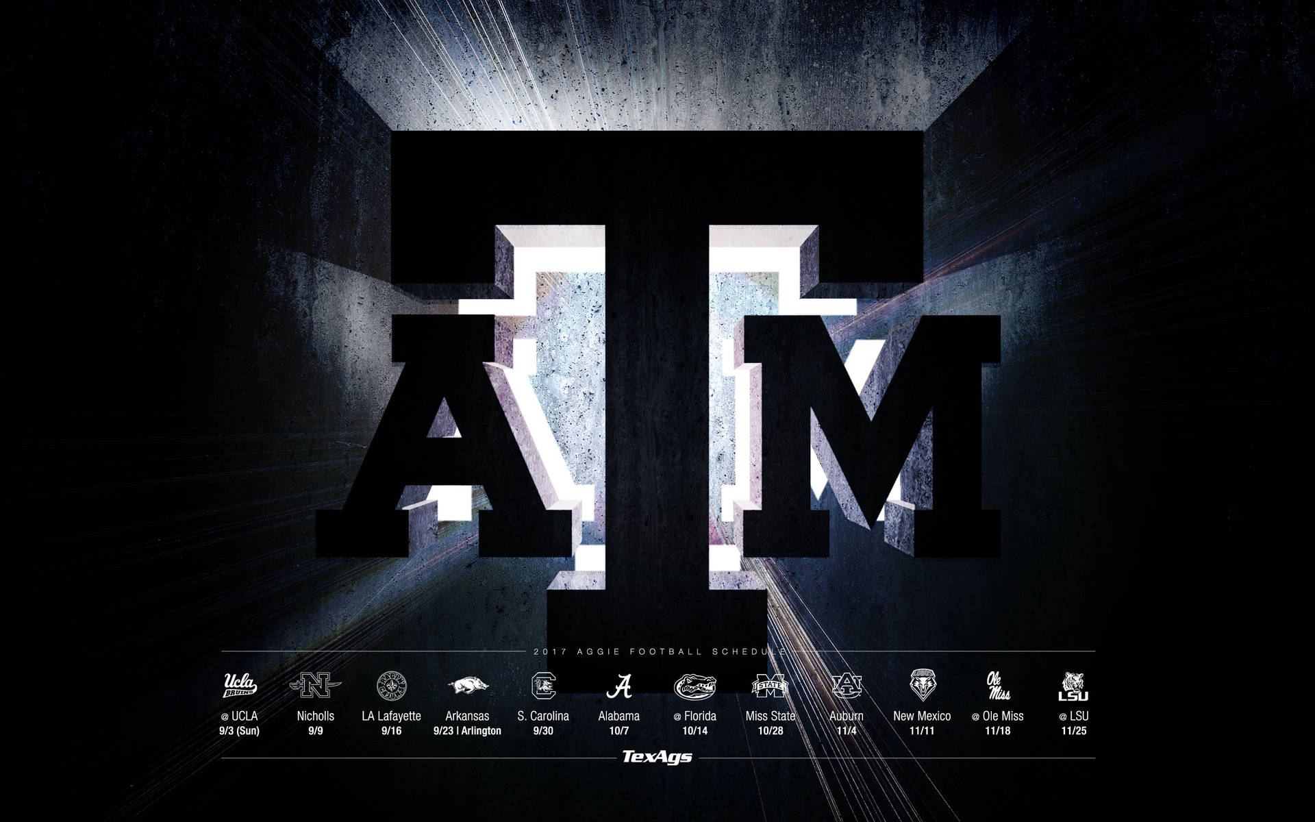 Texas A&m University Logo And Schedule Background