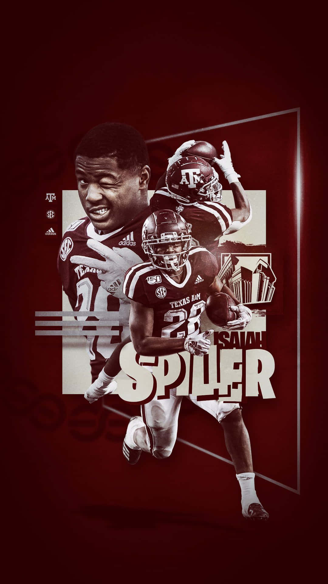 Texas Am Football Player With The Name Spiller Background