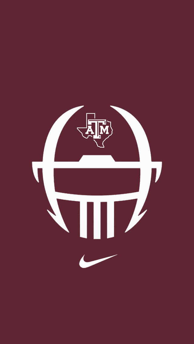 Texas Am Logo In White On Maroon Background