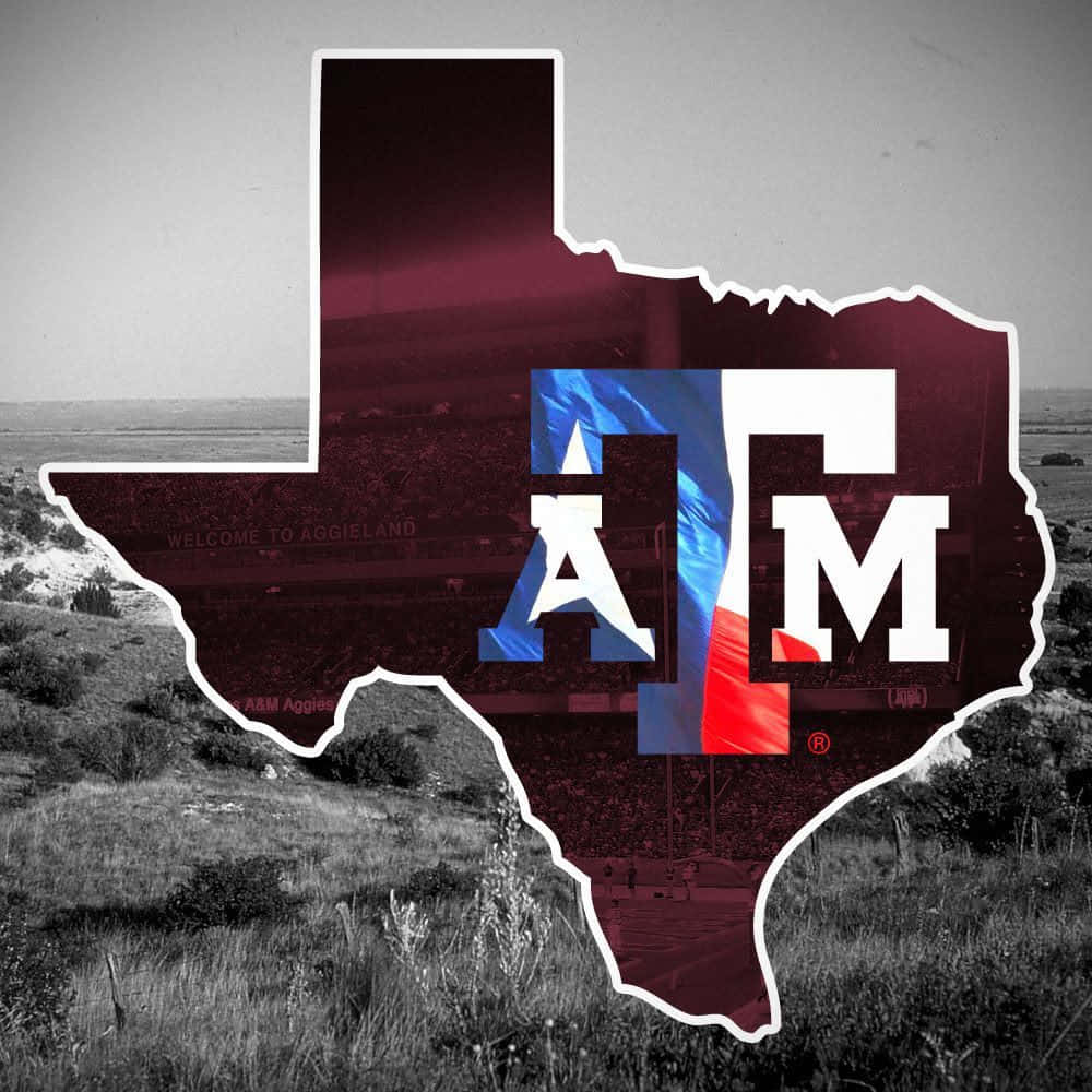 Texas Am Logo With Map Background