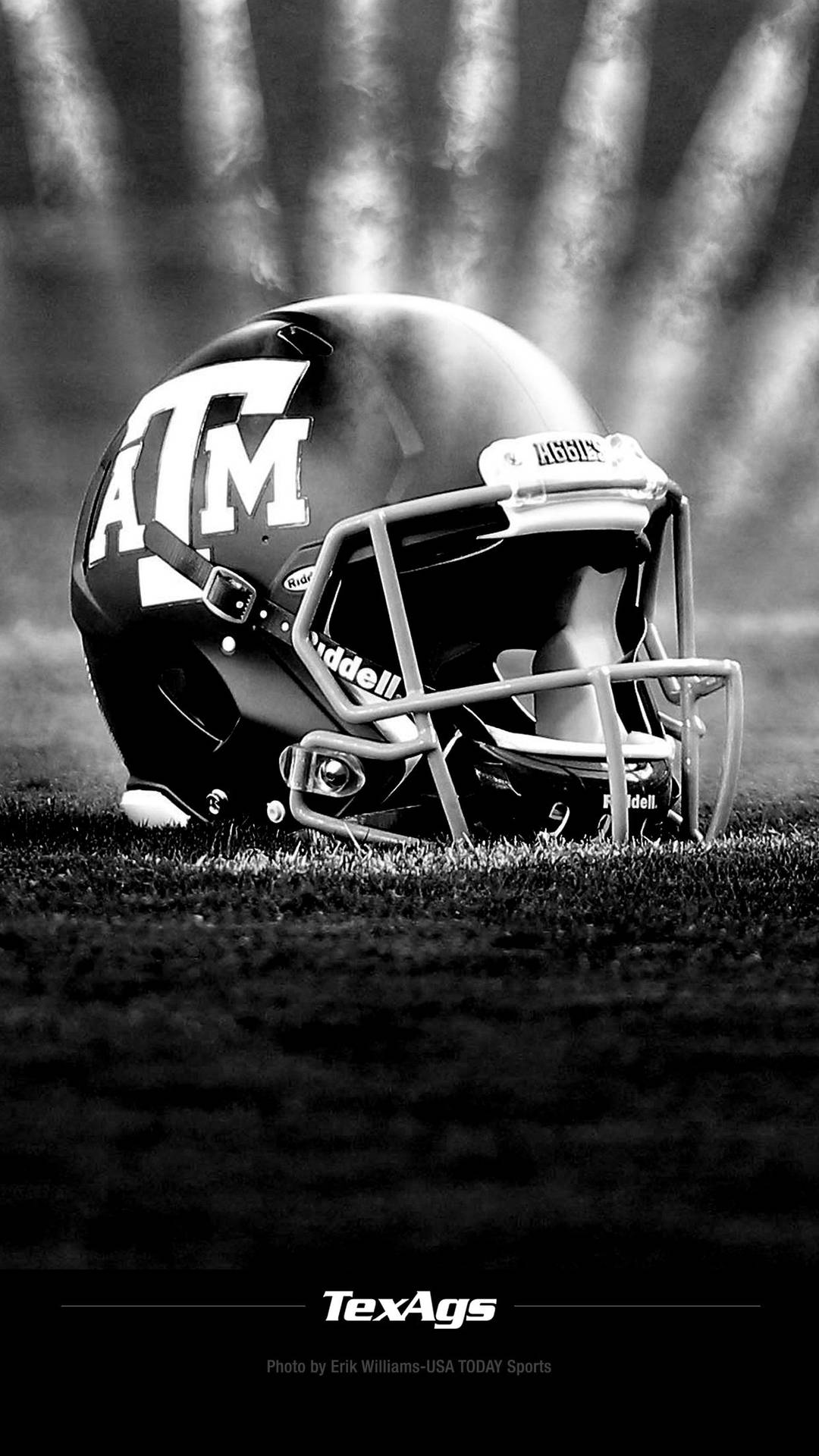 Texas Am University Football Helmet Bw Background