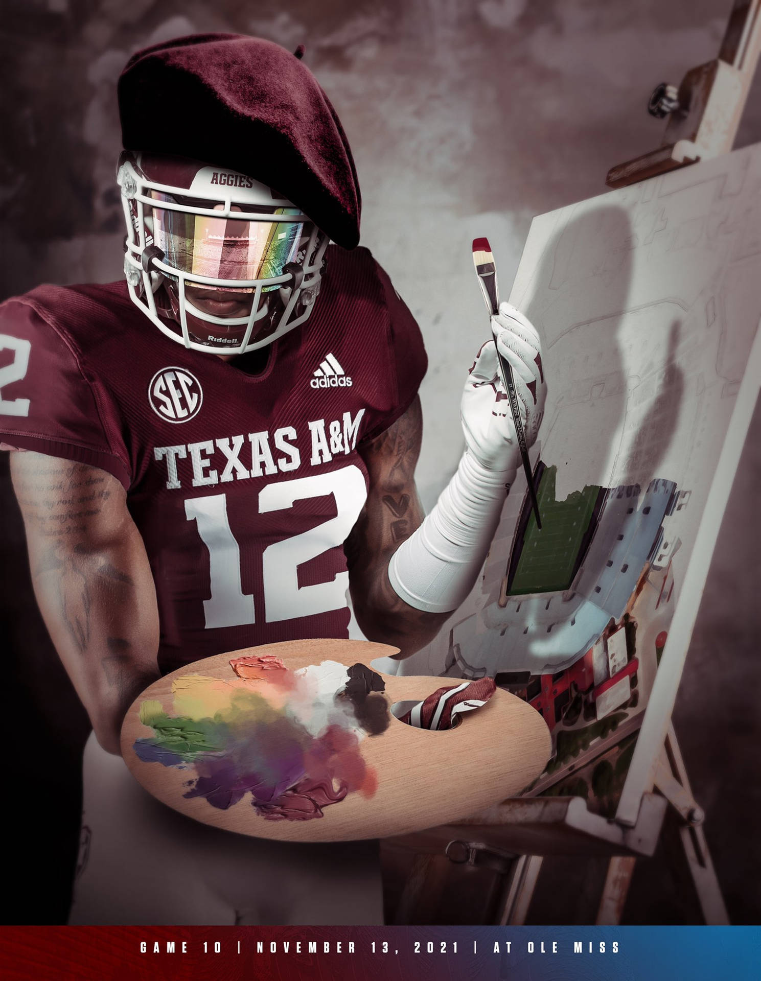 Texas Am University Player Painting