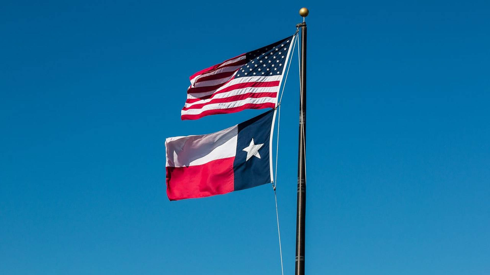 Texas And United States Flags