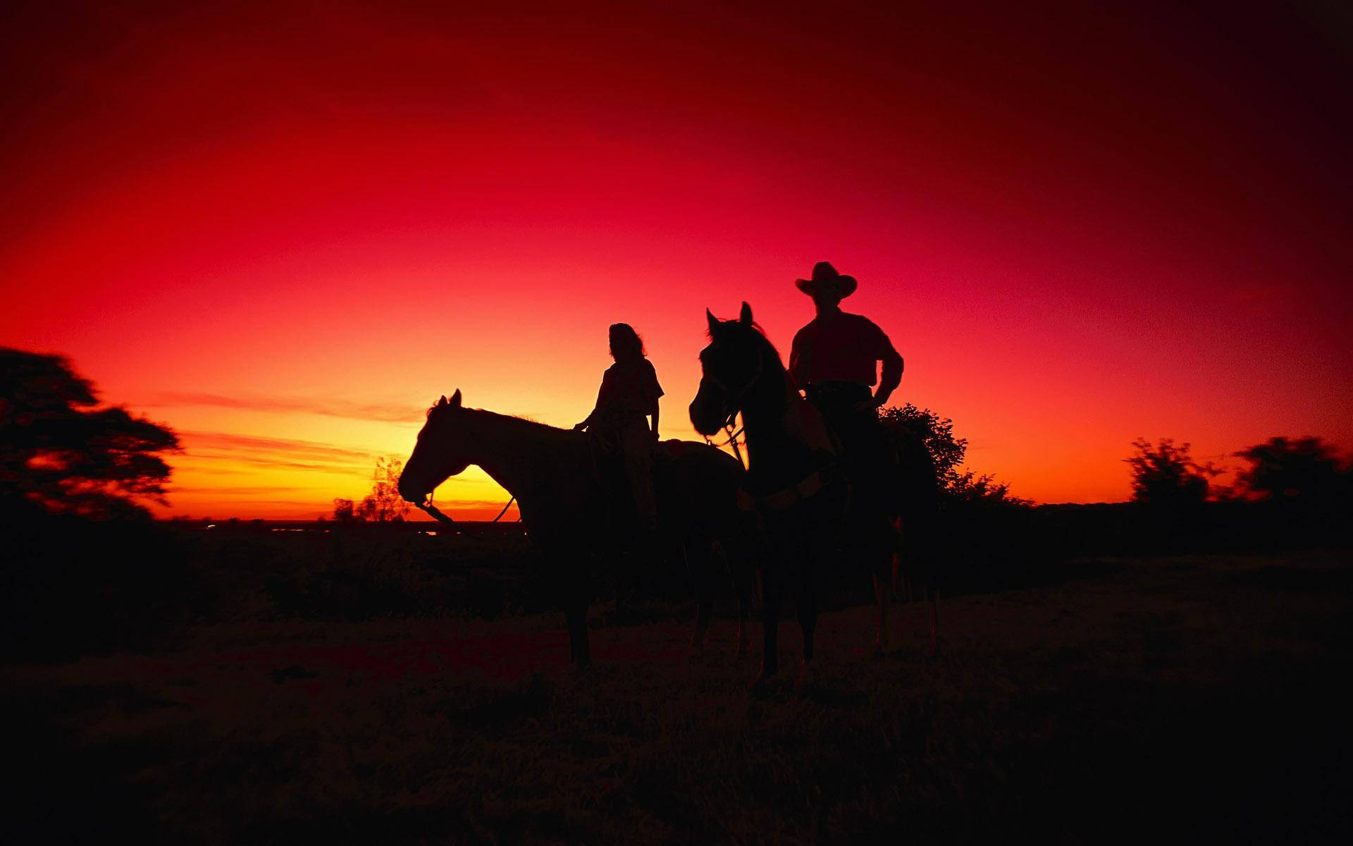 Texas Cowboys Silhouette Background