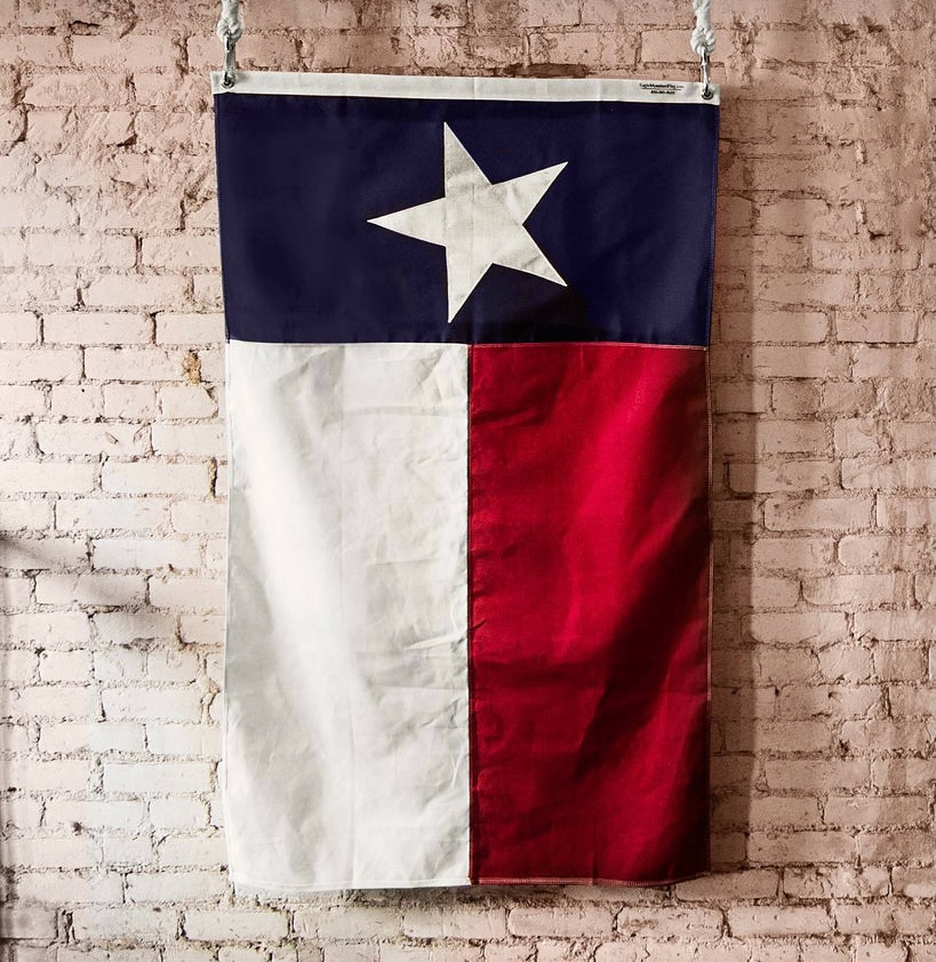 Texas Flag On Brick Wall Background