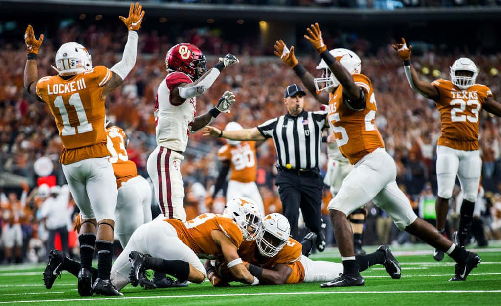 Texas Football On Ground Background