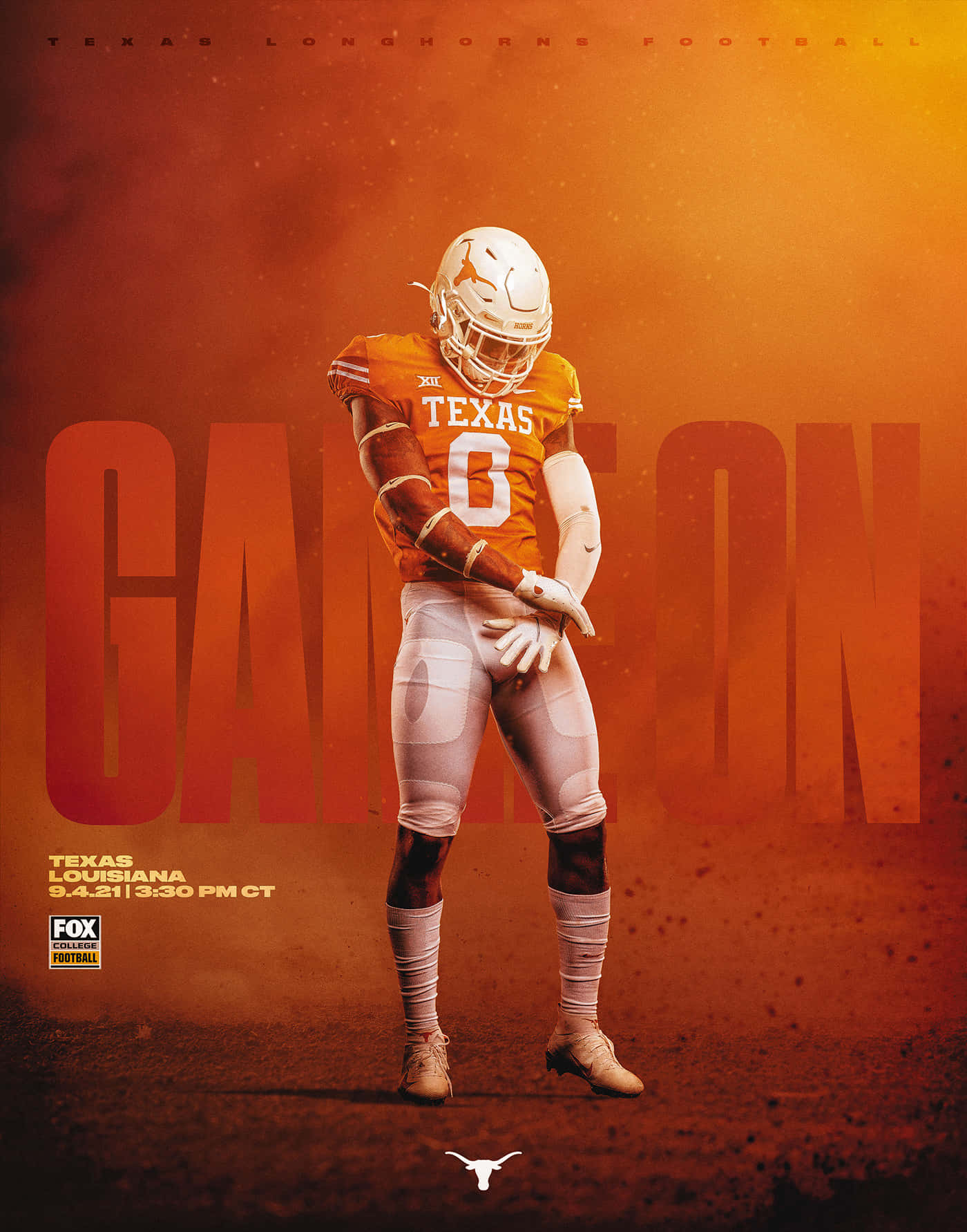 Texas Football Orange Aesthetic Background