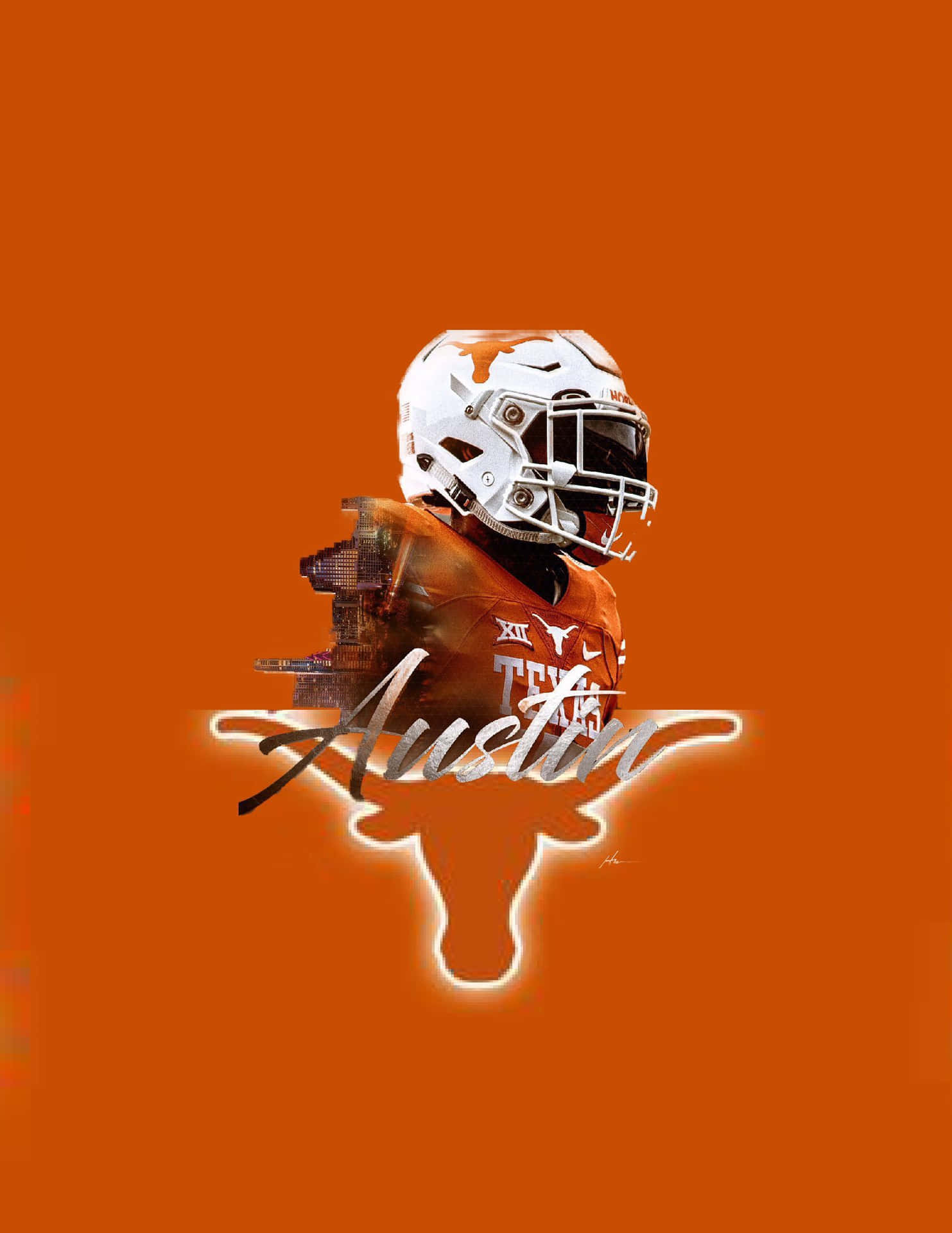 Texas Football Orange Art Background