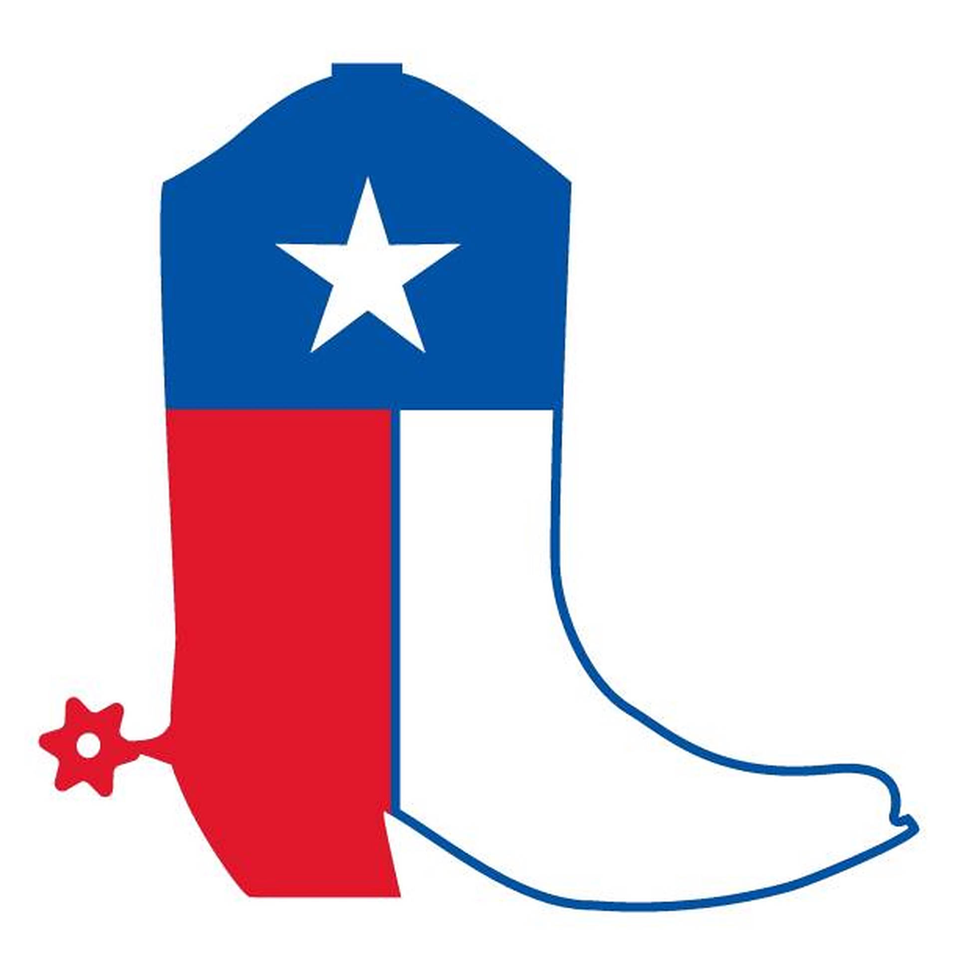 Texas Pride - Illustrated Boot With The Flag Of Texas Background
