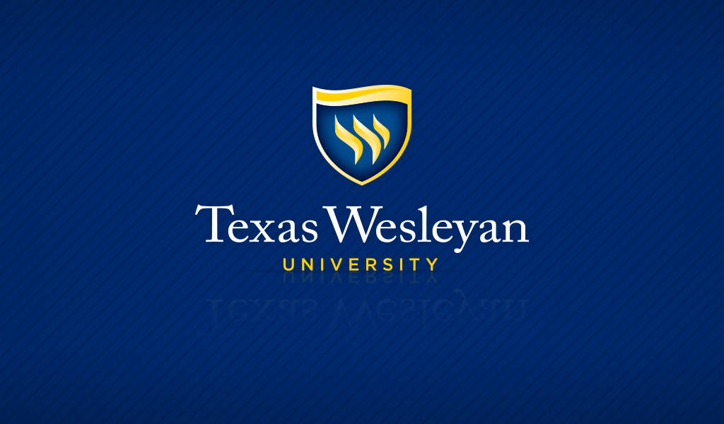 Texas Wesleyan University Logo In Blue Background